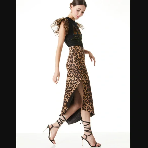 RARE 💋 alice + oliva MILLER BOYFRIEND TANK WITH RUFFLE SLEEVES size M/L NWT - Picture 5 of 10